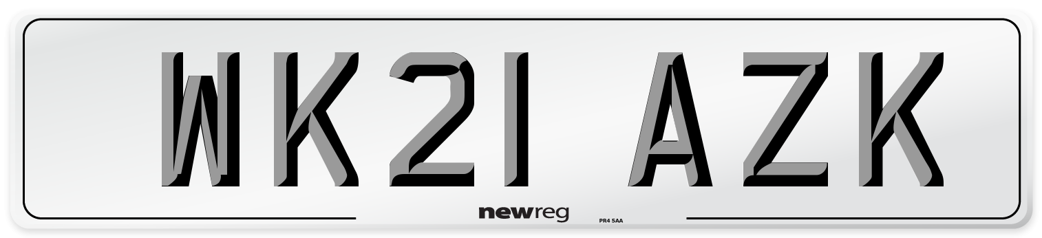 WK21 AZK Number Plate from New Reg